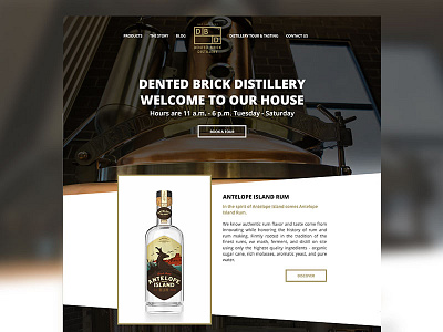 Dented Brick Distillery alcohol booze distillery landing page rum web