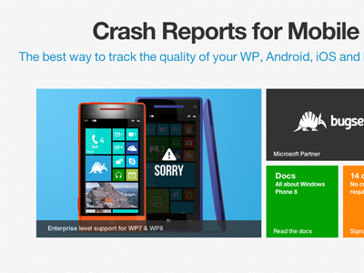 Landing Page with tiles landing landing page tiles wp8