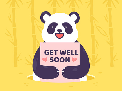 Get well soon adobe illustrator design flat flatdesign illustration illustrator logo panda vector