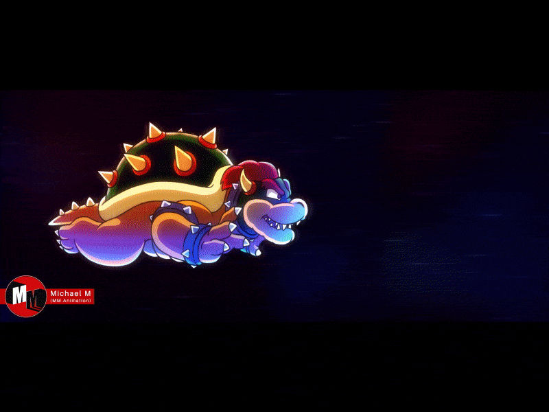 Super Mario Galaxy Test Animation after effects animated gif animation 2d bowser fan art frame by frame galaxy gaming mario bros motion nintendo photoshop space video games