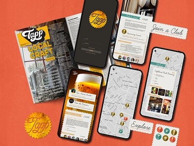 Tapp App alcohol app app concept app design app logo app ui beer beer art brewery brewery branding brewery logo clubs map mapping network networking social social network