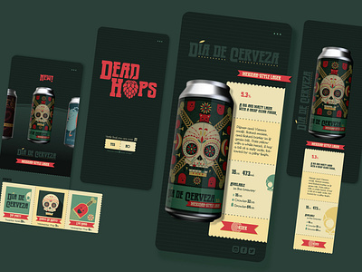 Dead Hops Brewery App app app design app ui beer beer art beer branding branding illustration ui ux