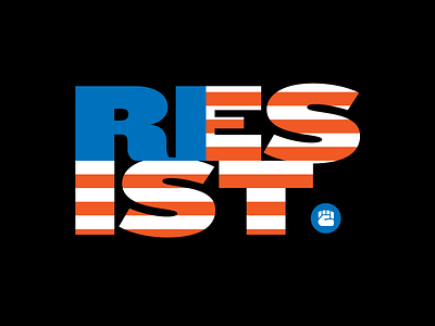 Resist design flat icon logo minimal typography