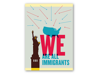 We are all immigrants design flat illustration illustrator minimal typography vector