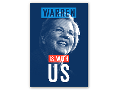 Elizabeth Warren campaign graphics design flat halftone minimal typography vector
