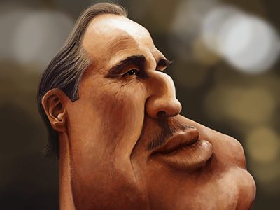 Vito Corleone caricature digital art fine art illustration