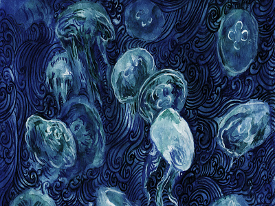 jellyfishes illustration jellyfish textile design textile print