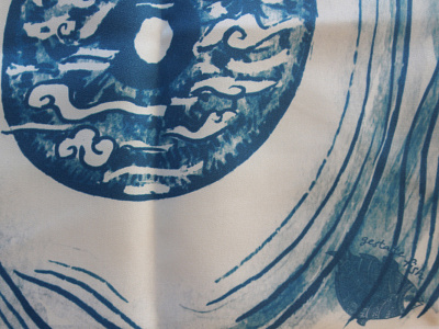 Air dragon (fragment) clouds dragon illustration ornamental ornaments textile design textile print tibetan