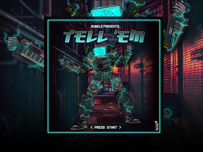 "Tell 'Em" Track Artwork adobe illustrator adobe photoshop character design digital art graphic design illustration photomanipulation wacom