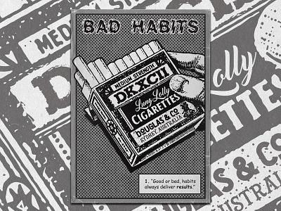 No. 1 "BAD HABITS" - Card & Print Series adobe illustrator adobe photoshop branding design digital art graphic design illustration photomanipulation vector