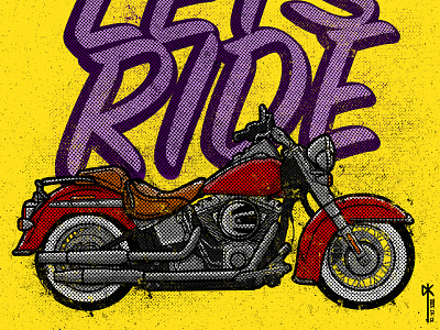 Harley Softail Illustration (personal) illustration photoshop wacom