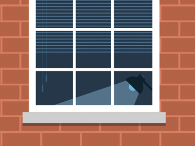 House blinds brick house window