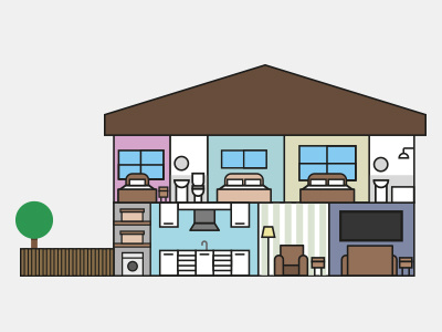 House Cross Section cross section house infographic simple