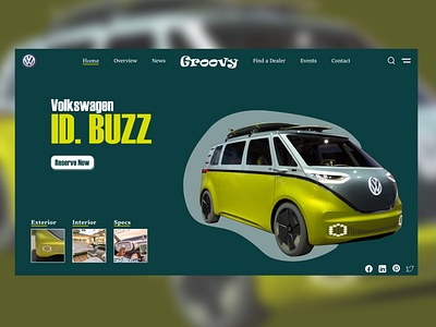 Volkswagen ID Buzz Concept car concept design landing vehicle vw bus web webdesign