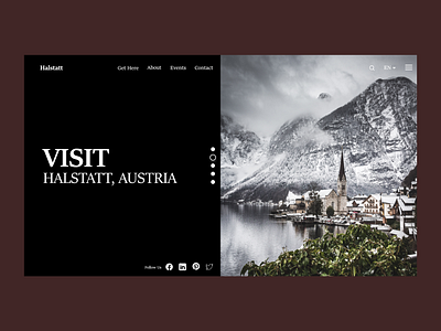 Halstatt Landing Page adventure austria halstatt halstatt tourism travel travel app traveling trip app ui vacation web web design