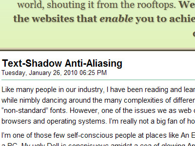 Text-Shadow Anti-Aliasing @font face css design fonts typography