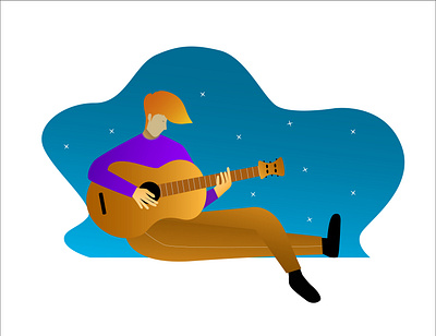 Playing The Guitar animation branding design flat illustration logo ui vector website