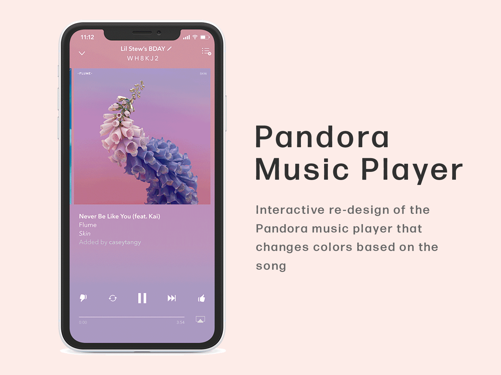 Pandora Music Player app app design re design ui ui design ui designer ux design