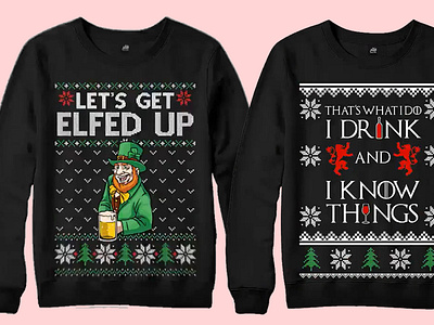 ugly christmas sweater t shirt design and graphic t shirt design