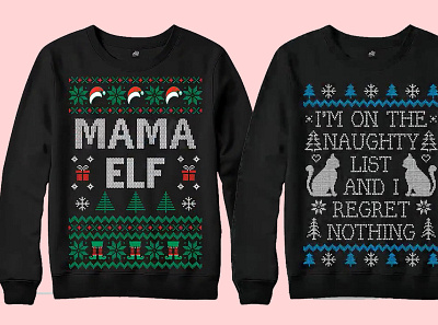 ugly christmas sweater t shirt design and graphic t shirt design cut files