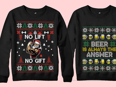 ugly christmas sweater t shirt design and graphic t shirt design