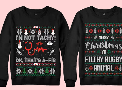 ugly christmas sweater t shirt design and graphic t shirt design cut files
