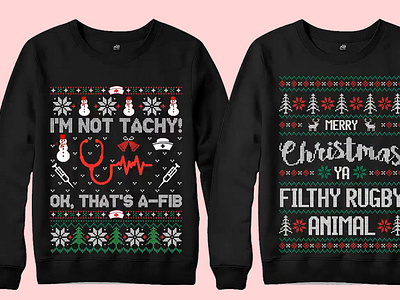 ugly christmas sweater t shirt design and graphic t shirt design