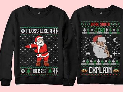 ugly christmas sweater t shirt design and graphic t shirt design