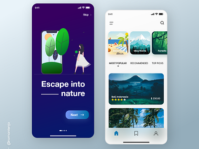 Naturra - A Nature Travels App design ui ui design ui designer ui uix uiux ux ux design web design xd