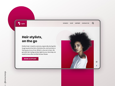 Web design for a hair styling service ui design ux design web web design