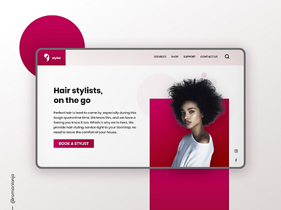 Web design for a hair styling service