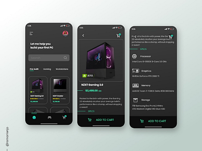 PC shop app adobe xd app design design interactive design ui ui design ui designer ux ux design ux designer xd