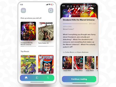 Comic book reader app design design ui ui design ux ux design