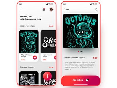 Tshirt Design Store App app design design ui ui design ui designer ui uix ux ux design web design xd