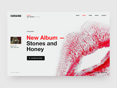 The Hardkiss. Home page. band grid minimal music red sound ui ux web website