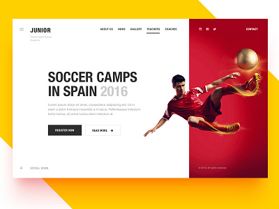 Soccer clean football grid layout minimal school soccer ui ux white