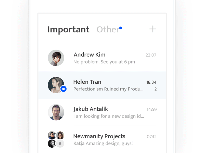 Email Messenger / Grid chat clean email gif grid mail message messenger ui ux white