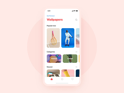 Wallpaper App Animation after affects animation category clean colorful eugene olefir interaction interaction design minimal motion olefir photo share trend 2019 trends ui ux wallpaper white