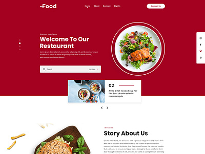 Restaurant UI Design design food website design home page design restaurant website ui web