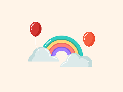 Good Day #4 balloon cloud color day design flat good happy illustration rainbow vector