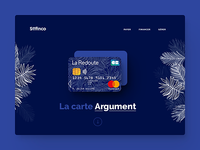 UI proposal of a landing page for a credit card