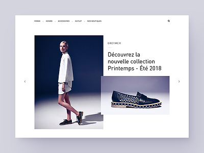 Header redesign for a fashion marketplace design e commerce e shop fashion flat shoes ui white