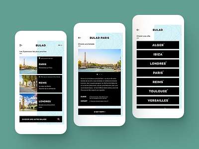 UI design for a mobile app app city culture design map mobile paris pin tourism tourist ui walk