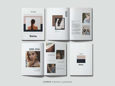 SIERRA Fashion Lookbook book layout clean design fashion graphic design layout layout design lookbook magazine minimal template template design templates