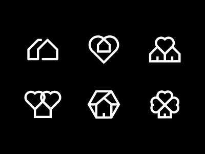 Home Logo Exploration branding clover design heart home icon identity illustration logo