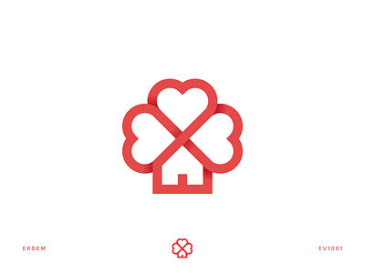 Heart + Home + Clover branding clover design heart home house identity illustration lettering logo