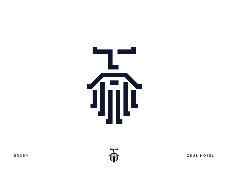 Zeus Hotel icon logo illustration identity hotel line design zeus branding