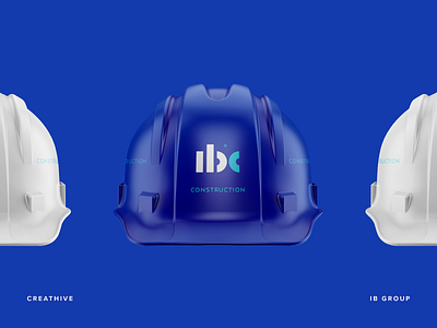 IB Construction Hard Hat branding hard hat identity lettering logo logotype mark monogram symbol