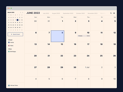 Calendar - Test Task calendar components design figma ui ux web