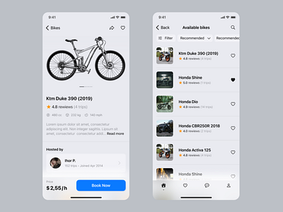Bike Rental App app apple bike components design figma hig ios material design mobile rental ui ux web